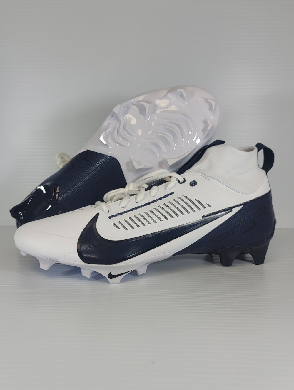 Size 12.5 Nike Vapor Edge Pro 360 2 Football Cleats White Navy Blue FN7759-110